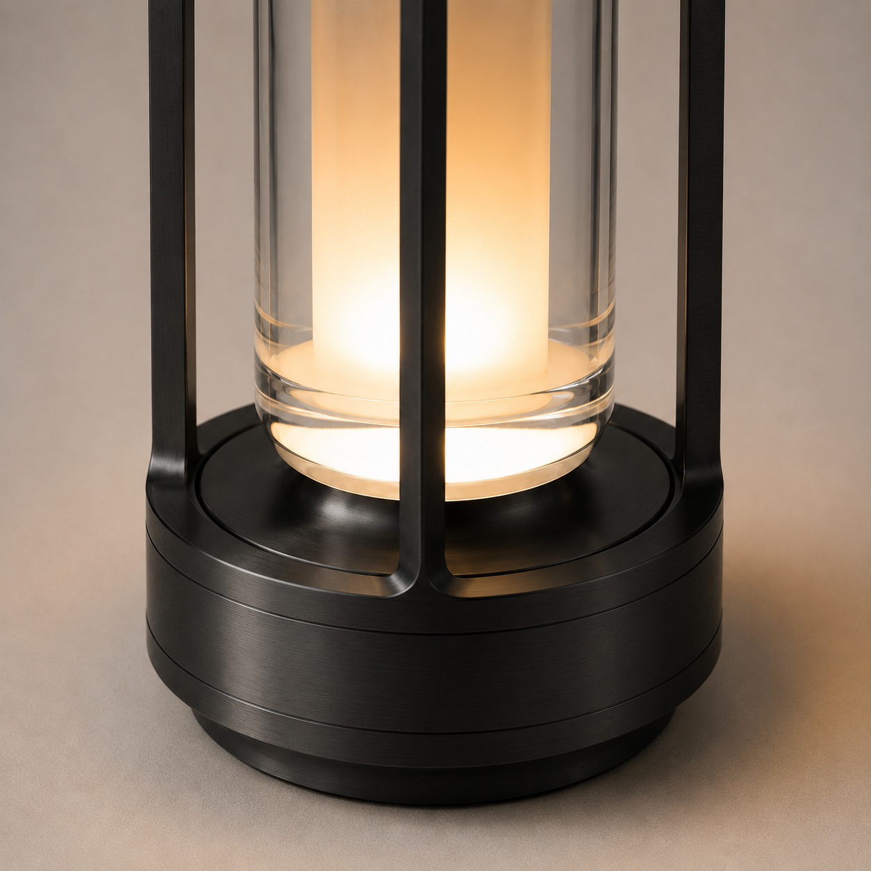 Vaelus Cylinder Lantern | Industrial Glass Accent Light
