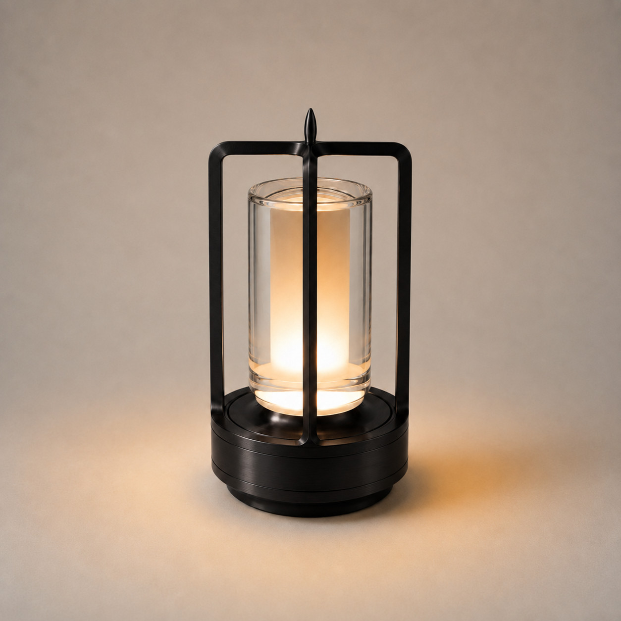 Vaelus Cylinder Lantern | Industrial Glass Accent Light