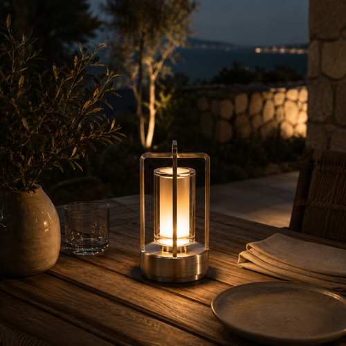 Vaelus Cylinder Lantern | Industrial Glass Accent Light