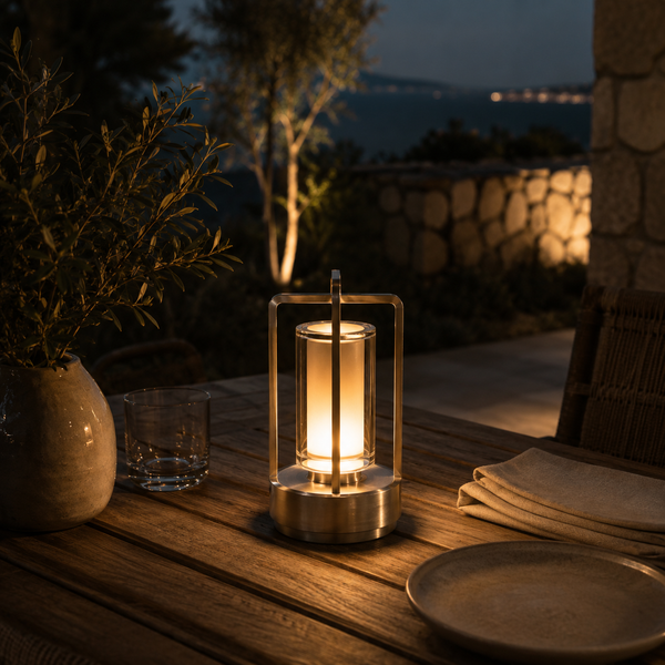 Vaelus Cylinder Lantern | Industrial Glass Accent Light