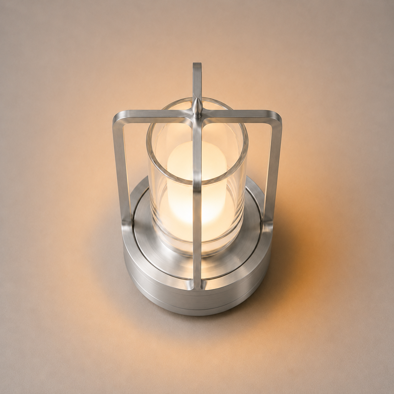 Vaelus Cylinder Lantern | Industrial Glass Accent Light