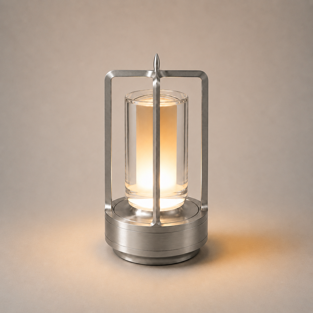 Vaelus Cylinder Lantern | Industrial Glass Accent Light