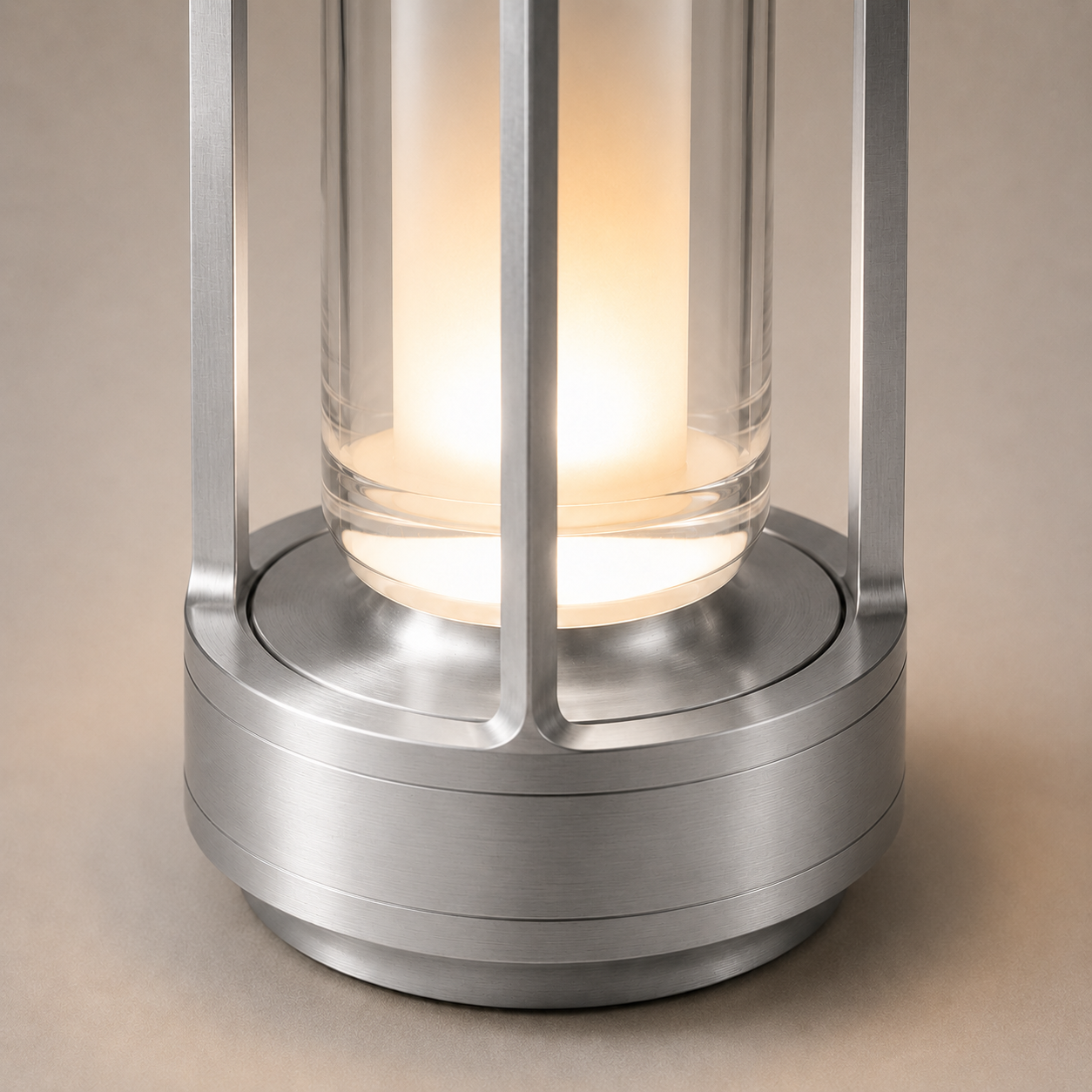 Vaelus Cylinder Lantern | Industrial Glass Accent Light